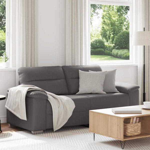 ARDEBO.de - 2-Sitzer-Sofa Grau 140 cm Kunstleder