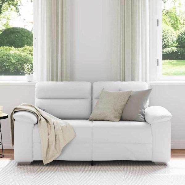 2-Sitzer-Sofa Weiß 120 cm Kunstleder
