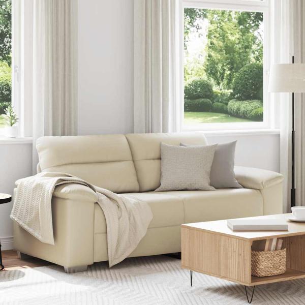 ARDEBO.de - 2-Sitzer-Sofa Creme 140 cm Kunstleder
