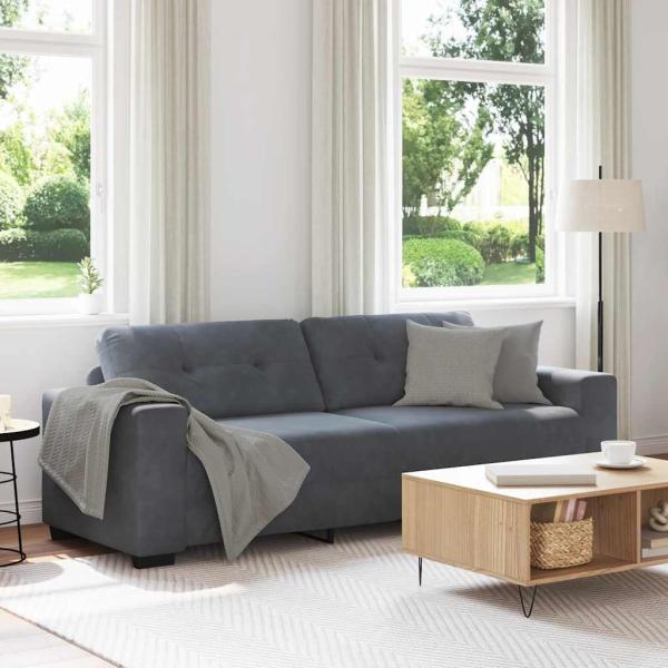ARDEBO.de - 3-Sitzer-Sofa Dunkelgrau 180 cm Samt