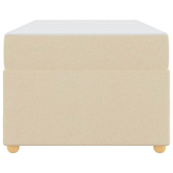 Bettgestell mit Matratze Creme 100 x 200 cm Stoff