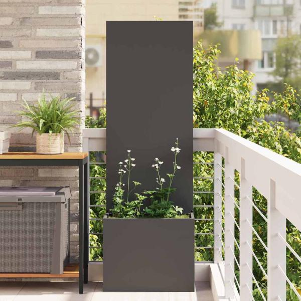 ARDEBO.de - Blumentopf mit dekorativem Paneel Schwarz 50 x 140 cm