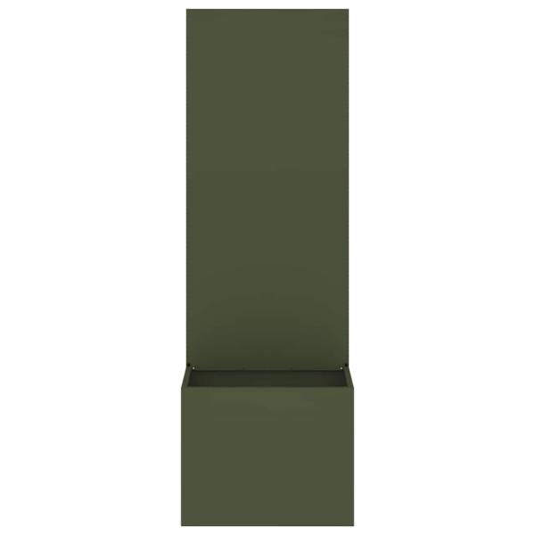 Blumentopf mit dekorativem Paneel Olivgrün 50 x 140 cm