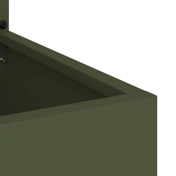 Blumentopf mit dekorativem Paneel Olivgrün 50 x 140 cm