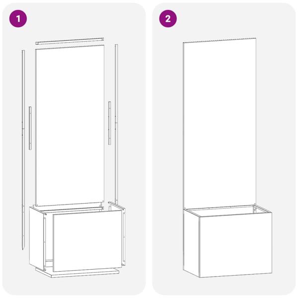 Blumentopf mit dekorativem Paneel Olivgrün 50 x 140 cm