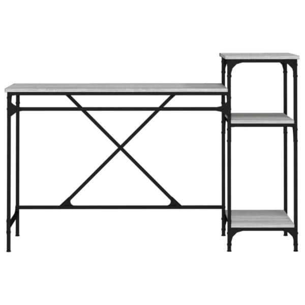 Schreibtisch mit Regal Grau Sonoma 135x50x90 cm Holzwerkstoff