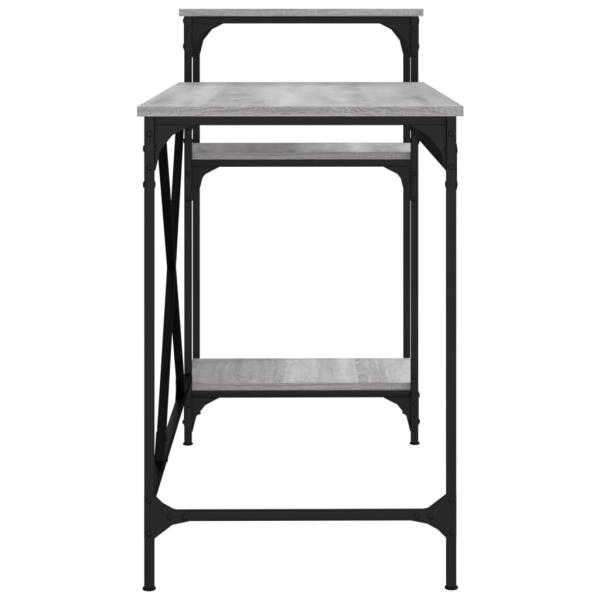 Schreibtisch mit Regal Grau Sonoma 135x50x90 cm Holzwerkstoff