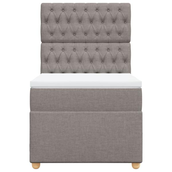 Boxspringbett mit Matratze Taupe 80x200 cm Stoff