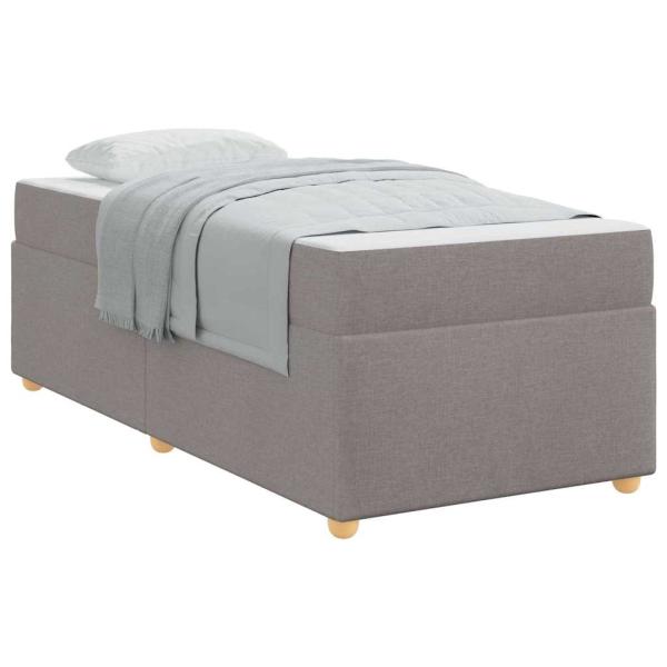 Bettgestell mit Matratze Taupe 90 x 190 cm Taschenfedern