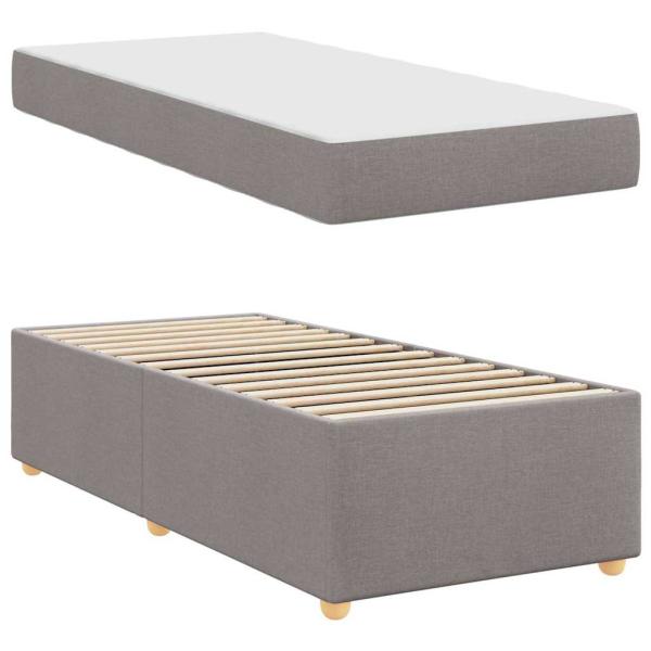Bettgestell mit Matratze Taupe 90 x 190 cm Taschenfedern