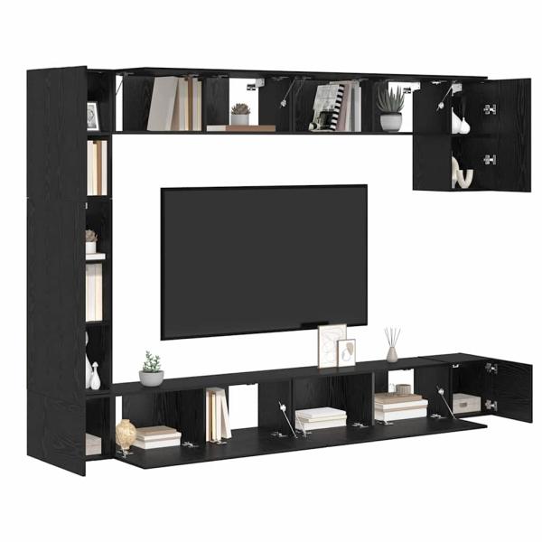 TV-Schrank-Set 9 pcs Schwarze Eiche 100 x 30 x 30,5 cm