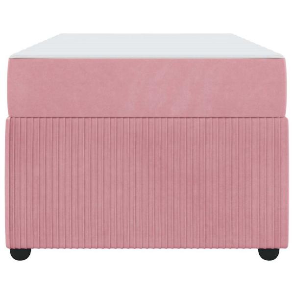 Bettgestell mit Matratze mit Matratze Rosa 100 x 200 cm Samt