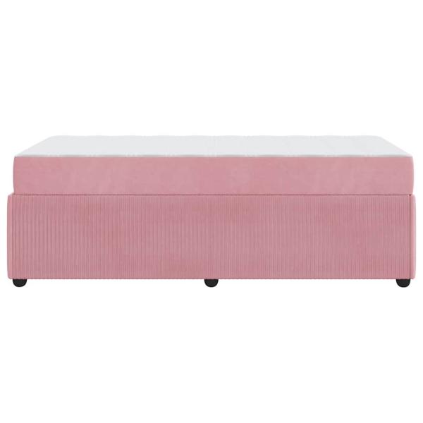 Bettgestell mit Matratze mit Matratze Rosa 100 x 200 cm Samt