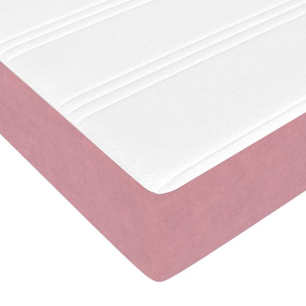 Bettgestell mit Matratze mit Matratze Rosa 100 x 200 cm Samt