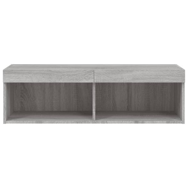 TV-Schrank mit LED-Leuchten Grau Sonoma 100x30x30 cm