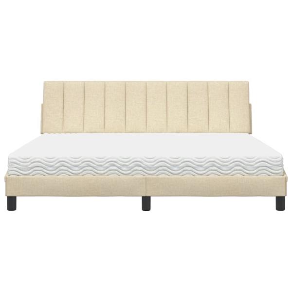 Bett mit Matratze "Hanko" Creme 180x200 cm Stoff