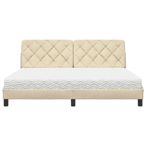 Bett mit Matratze Creme 180x200 cm Stoff