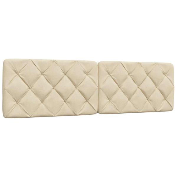 Bettgestell mit LED ohne Matratze Creme 180x200 cm Stoff