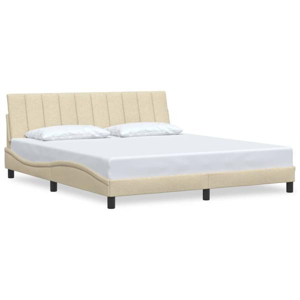 Bettgestell ohne Matratze "Hanko" Creme 180x200 cm Stoff