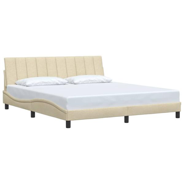 Bettgestell ohne Matratze "Hanko" Creme 180x200 cm Stoff