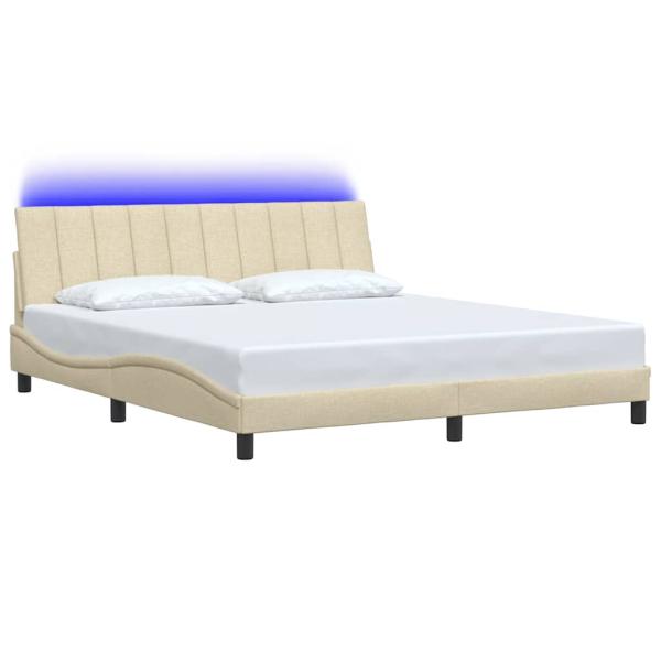 Bettgestell ohne Matratze "Hanko" Creme 180x200 cm Stoff