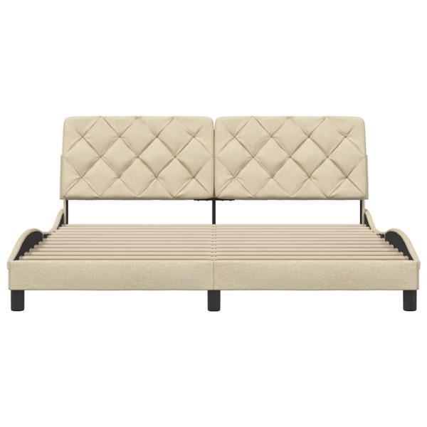 Bettgestell ohne Matratze Creme 180x200 cm Stoff