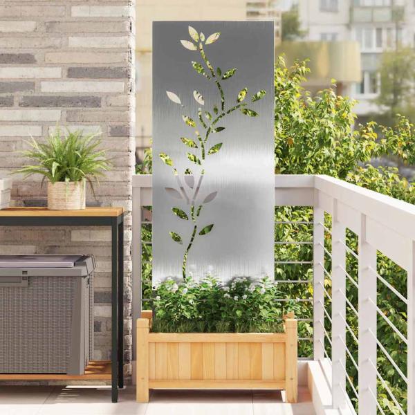 ARDEBO.de - Garten dekoratives Panel Silber 50 x 140 cm Edelstahl