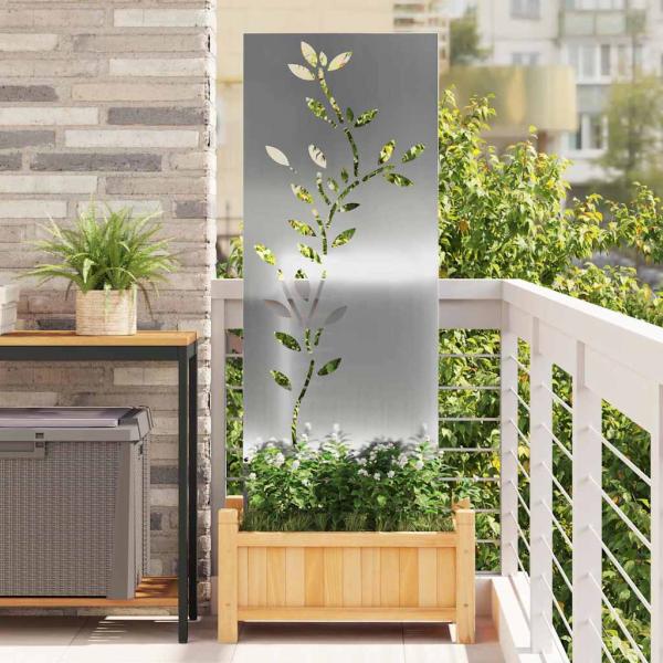 ARDEBO.de - Garten dekoratives Panel Silber 50 x 140 cm Verzinkter Stahl