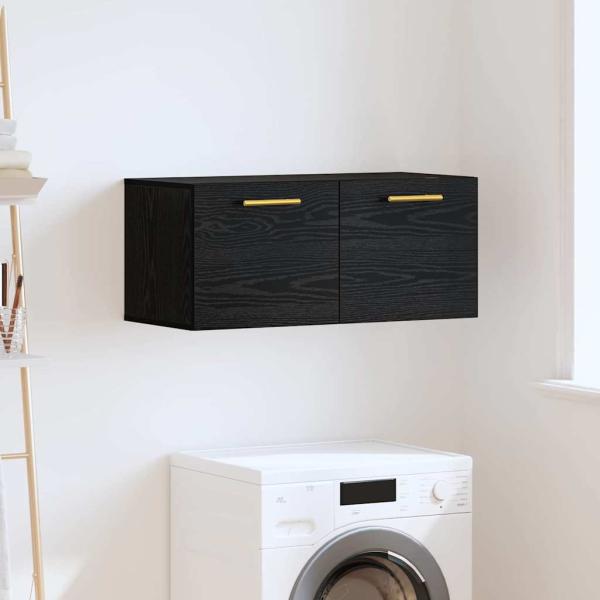 ARDEBO.de - Wandschrank Schwarze Eiche 80 x 36.5 x 35 cm Holzwerkstoff