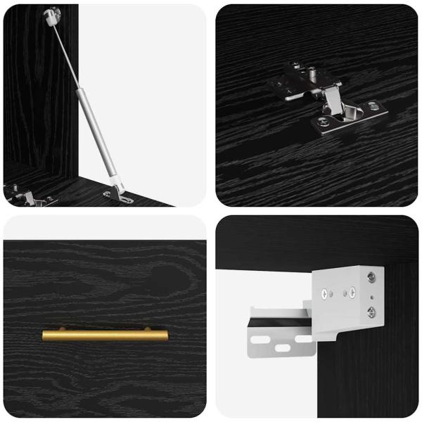 Wandschrank Schwarze Eiche 80 x 36.5 x 35 cm Holzwerkstoff