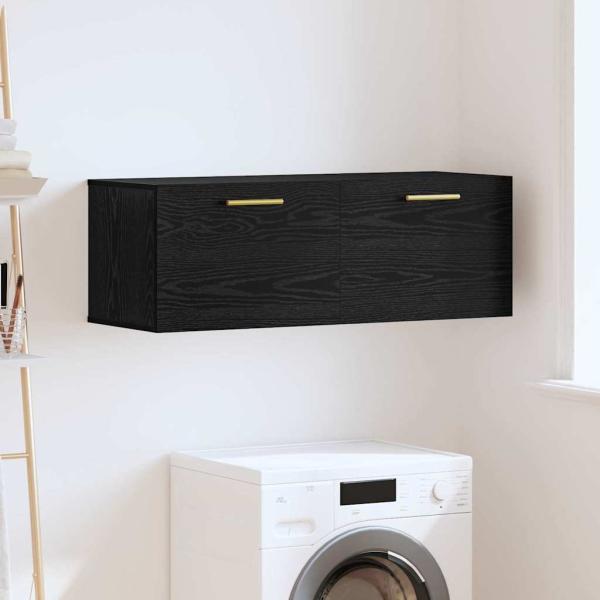 ARDEBO.de - Wandschrank Schwarze Eiche 100 x 36.5 x 35 cm Holzwerkstoff