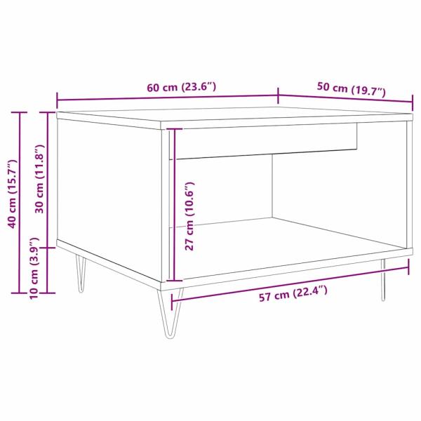 Couchtisch Altholz 60 x 50 x 40 cm Holzwerkstoff