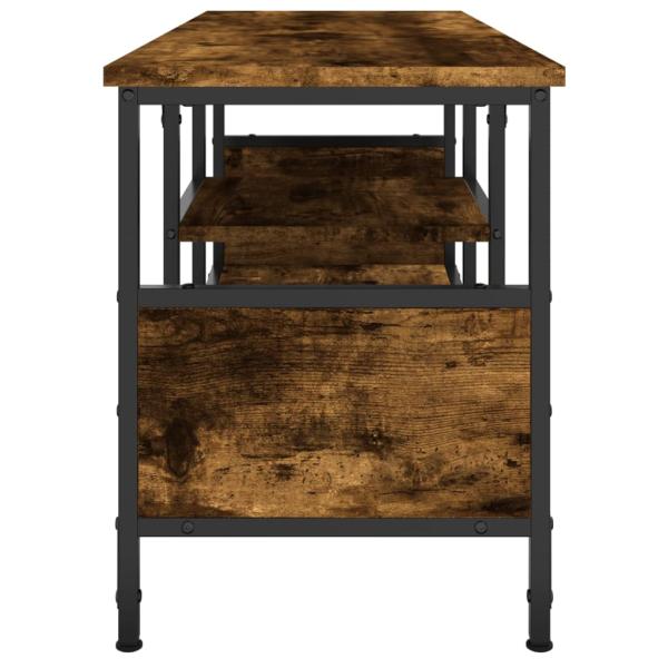 TV-Schrank Räuchereiche 100x35x45 cm Holzwerkstoff & Eisen