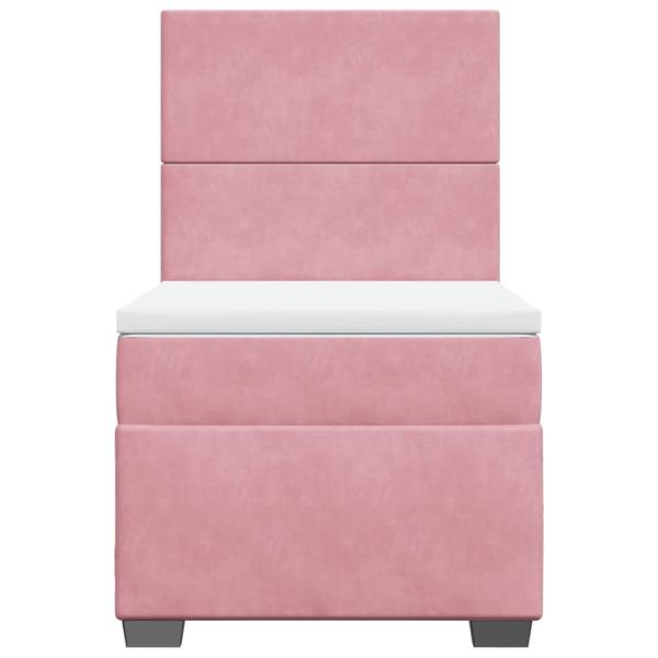 Boxspringbett mit Matratze Rosa 90x190 cm Samt