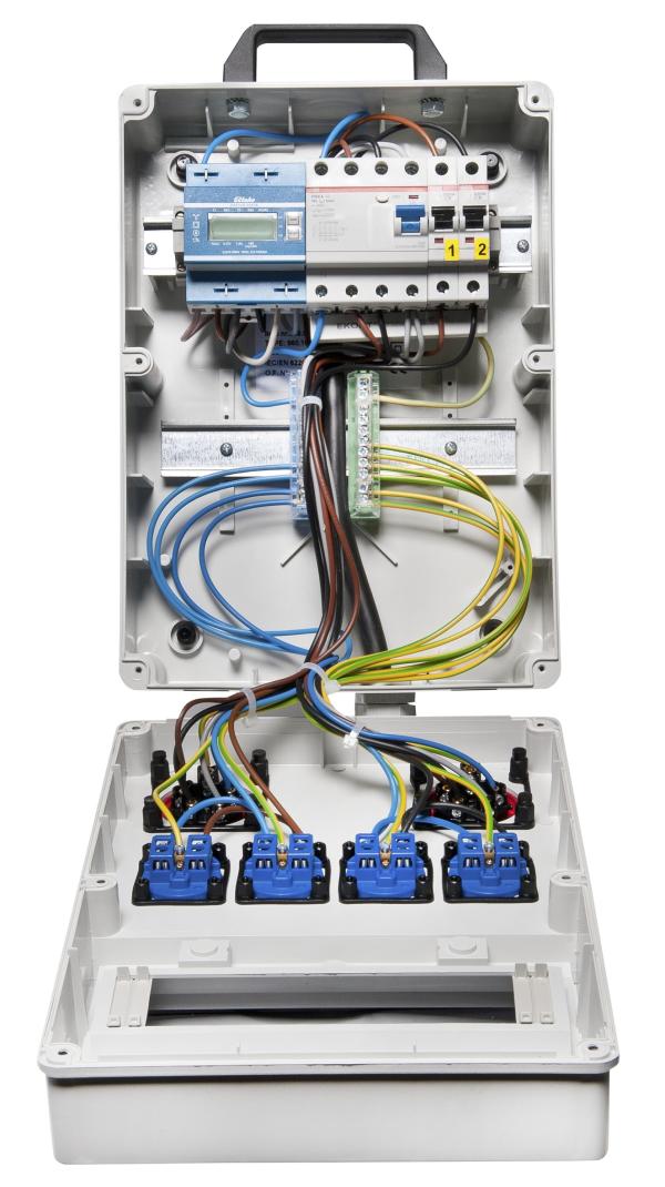 ARDEBO.de - Verteiler Köln mit Gestell,Griff,FI,Zul.16A