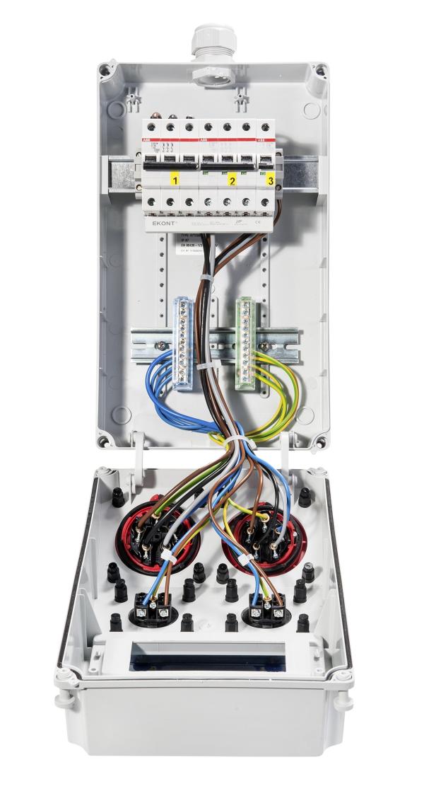 ARDEBO.de - Wandverteiler Wolfsburg alle Dosen IP67, M 32 oben