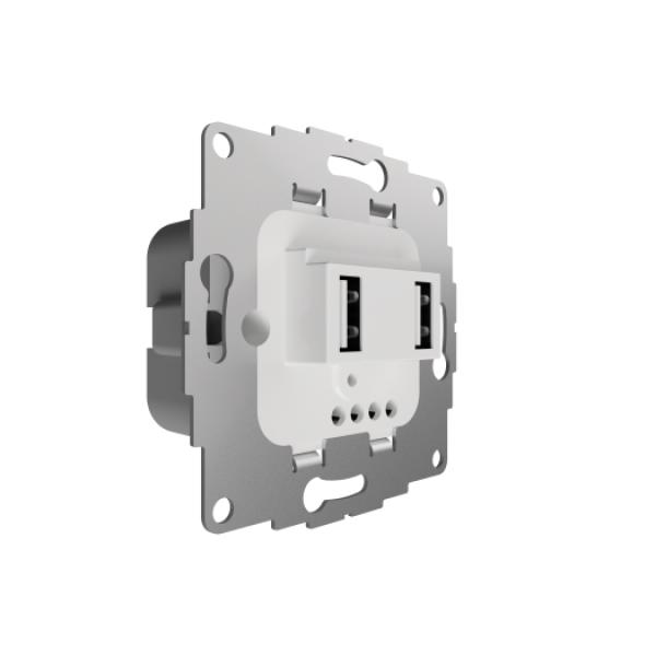 ARDEBO.de - 2USB UP-Einsatz chargeUP TAE 12 W, 2,4 A, reinweiß glänzend