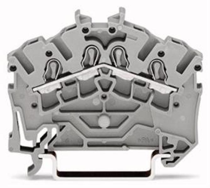 ARDEBO.de - 4-Leiter-Durchgangsklemme für Anwendungen Ex e II geeignet 2.5 mm² grau