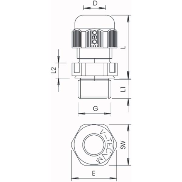ARDEBO.de - Kabelverschraubung vollmetrisch M40, PA, schwarz