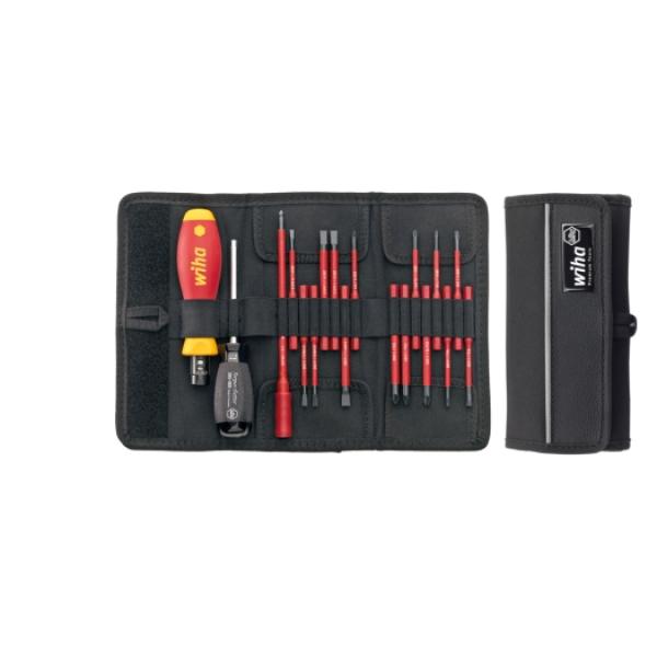 Wiha Drehmoment-Schraubendreher Set TorqueVario®-S electric gemischt 18-tlg. variabel einstellbare Drehmomentbegrenzung in Tasche (36791) 0,8-5,0 Nm