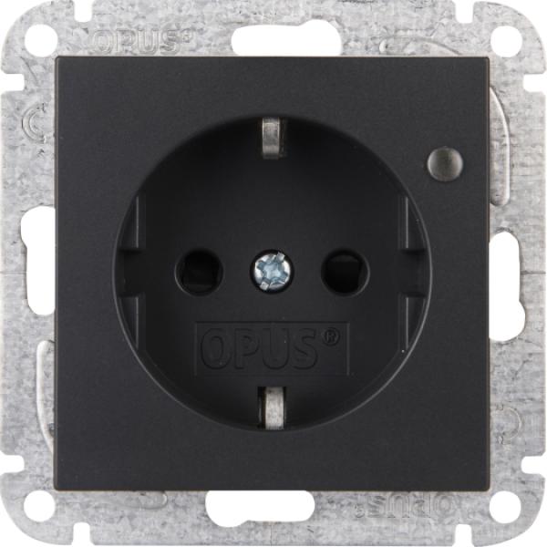 ARDEBO.de - Steckdose/Spann.anz. anthrazit LED, grün