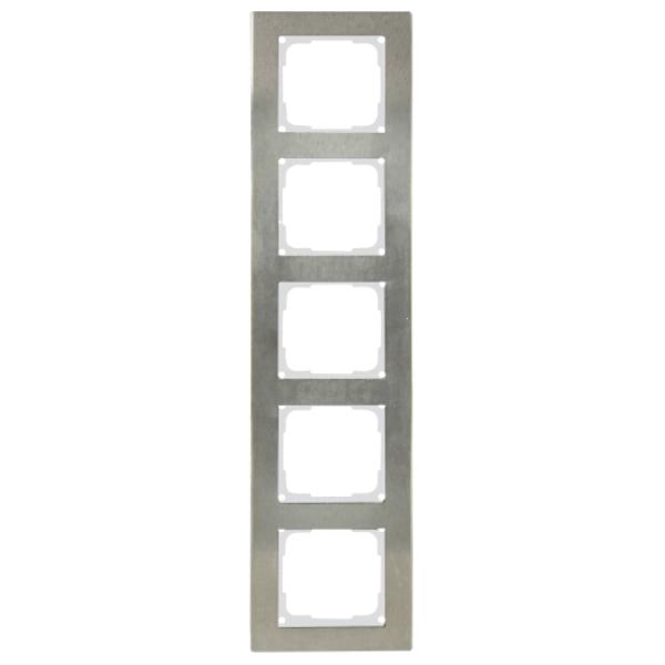 ARDEBO.de - OPUS-FUSION E-Rahmen 5-f., pw Edelstahl silber/weiß