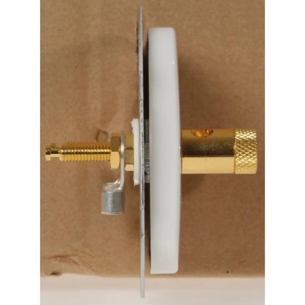 ARDEBO.de - Lautsprecher-Anschlußdose mit Abdeckung, alpinweiss