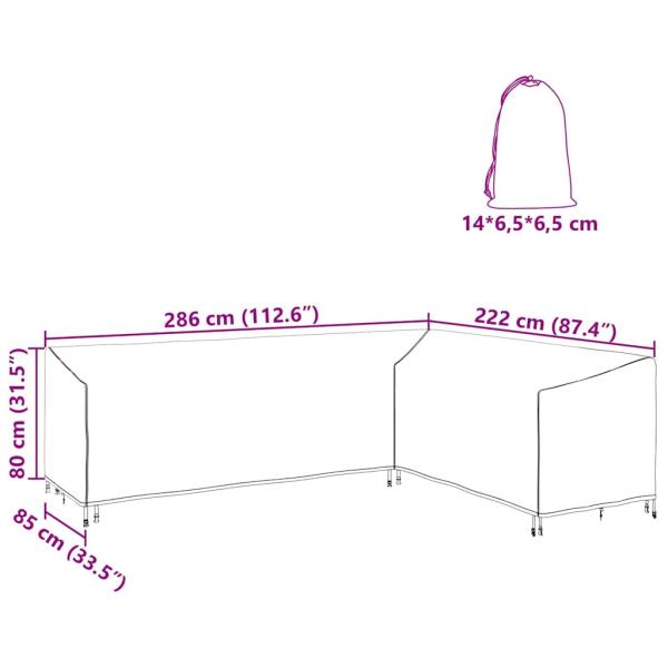 Schutzhülle für Gartenmöbel 286 x 222 x 80 cm 210D Stoff