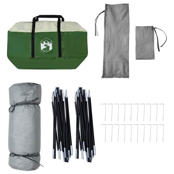 Familienzelt innen Grün 520 x 520 x 190 cm