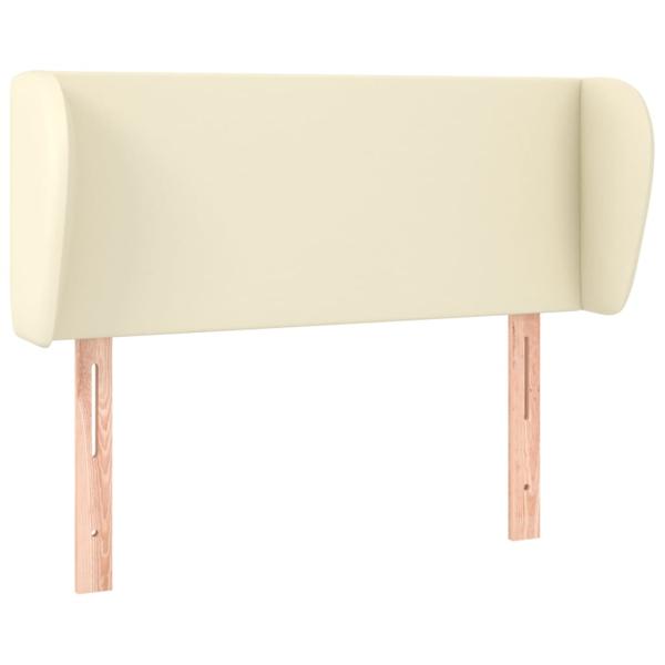 Kopfteil mit Ohren Creme 83x23x78/88 cm Kunstleder