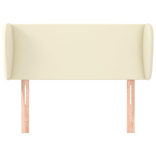 Kopfteil mit Ohren Creme 83x23x78/88 cm Kunstleder