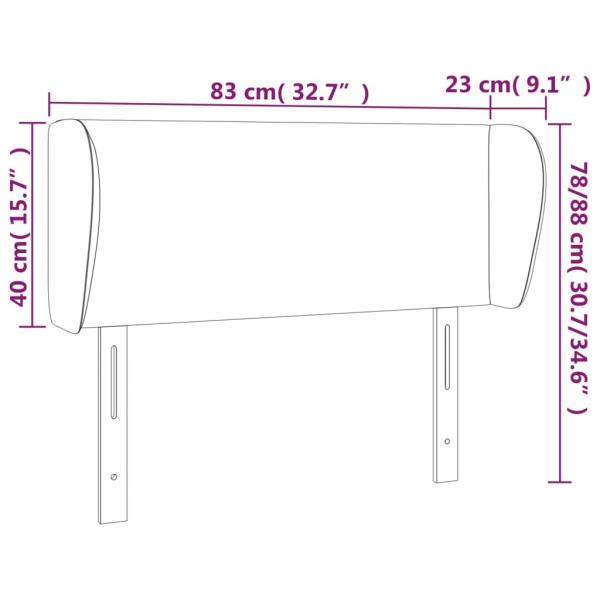 Kopfteil mit Ohren Creme 83x23x78/88 cm Kunstleder