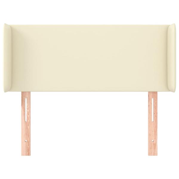 Kopfteil mit Ohren Creme 83x16x78/88 cm Kunstleder