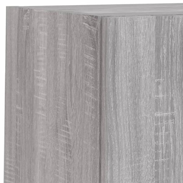 ARDEBO.de - 6-tlg. Wohnwand mit LED-Beleuchtung Grau Sonoma Holzwerkstoff